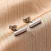Tarnish Resistant Cuboid 304 Stainless Steel Stud Crawler Earrings EJEW-O052-45P-3