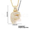 Elegant Brass Micro Pave Clear Cubic Zirconia 3D Initial Necklaces DV4415-5-1