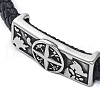 Men's Braided Black PU Leather Cord Bracelets BJEW-K243-56AS-2