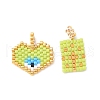 2Pcs Handmade Loom Pattern MIYUKI Glass Seed Beads PALLOY-MZ00607-02-1
