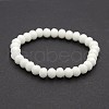 Faceted Opaque Solid Color Crystal Glass Rondelle Beads Stretch Bracelets BJEW-F072-15-1