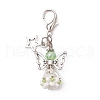 Angel Glass Beaded & Alloy Pendant Decorations HJEW-MZ00192-03-2