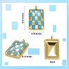 8Pcs 4 Colors Rack Plating Brass Enamel Pendants KK-SZ0006-08-6