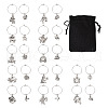 48Pcs 24 Style 12 Constellations Alloy Wine Glass Charms with Rhinestone AJEW-TAC00002-11