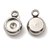 Non-Tarnish 201 Stainless Steel Pendant Rhinestone Settings STAS-G311-02P-1