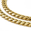 PVD Vacuum Plating 201 Stainless Steel Cuban Link Chain Necklace with 304 Stainless Steel Clasps for Men Women NJEW-M194-01D-G-2
