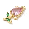 Brass Pave Clear Cubic Zirconia Pendants KK-G499-12G-2