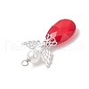 Faceted Teardrop Glass Pendants PALLOY-JF03733-5