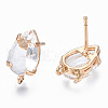 Transparent Brass Stud Earring Findings KK-S365-005-A01-2