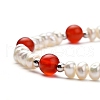 Natural Red Agate/Carnelian(Dyed & Heated)(Dyed) Beaded Bracelets BJEW-JB05313-04-2