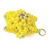 Seed Beads Beaded Charms PALLOY-MZ00286-01-4