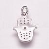 Brass Micro Pave Cubic Zirconia Pendants ZIRC-G099-39P-2