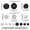 SUNNYCLUE 48Pcs 8 Styles Resin Rhinestone Beads RESI-SC003-43-2