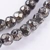 Natural Pyrite Beads Strands G-P303-02-6mm-8-3