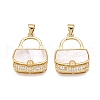 Brass Micro Pave Clear Cubic Zirconia Pendants KK-N254-184G-1