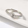 S925 Sterling Silver Adjustable Letter Rings for Women RJEW-M068-01P-E-5