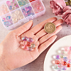 96Pcs 8 Colors Transparent Spray Painted Frosted Glass Beads GLAA-CJ0001-40-4