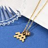 304 Stainless Steel Glass Drill Birth Stone Constellation Pendant Necklaces STAS-D305-08G-K-4