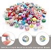  Transparent Spray Painted Glass European Beads and Cat Eye European Beads G-NB0002-55-4