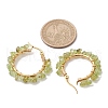 Natural Peridot Hoop Earring EJEW-JE05709-02-3