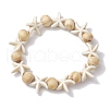 Beach Starfish Dyed Synthetic Turquoise Stretch Bracelets BJEW-JB10289-02-2