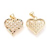 Brass Micro Pave Clear Cubic Zirconia Pendants X-ZIRC-L096-30G-2