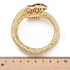 Snake Alloy Rhinestone Bangles for Women BJEW-G085-01G-01-5
