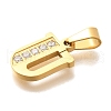 Ion Plating(IP) 304 Stainless Steel Rhinestone Pendants STAS-U035-01G-U-2