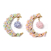 2Pcs Glass Seed Beaded Pendants PALLOY-MZ00602-1