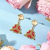 MIYUKI Delica Beads & 304 Stainless Steel Dangle Stud Earrings EJEW-MZ00418-01-1