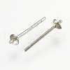 Rhodium Plated 925 Sterling Silver Stud Earring Findings STER-K037-007A-2