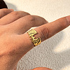 Bat Hammered 304 Stainless Steel Cuff Rings RJEW-S626-03G-1