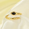 Snake 304 Stainless Steel Enamel Cuff Rings for Women RJEW-G338-10G-02-3