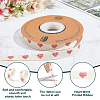 30 Yards Cotton Heart Word Printed Ribbon OCOR-WH0086-87F-4