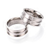 Tarnish Resistant 201 Stainless Steel Ring Core Blank for Inlay Jewelry Making RJEW-ZX002-05-6-3