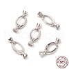 Anti-Tarnish Rhodium Plated 925 Sterling Silver Key Clasps STER-F037-140P-4