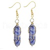 Crystal Hexagon Handmade Copper Wire Wrapped Earrings Natural Stone Column Earrings ND6138-13-1