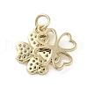 Brass Micro Pave Clear Cubic Zirconia Pendants KK-M275-40G-3