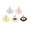 Rack Plating Brass Micro Pave Orchid Cubic Zirconia Pendants ZIRC-P095-02G-1