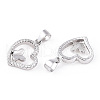 Rhodium Plated 925 Sterling Silver Micro Pave Clear Cubic Zirconia Pendants STER-T007-48P-2