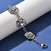304 Stainless Steel Flower Link Chain Bracelets for Women BJEW-A033-03P-2