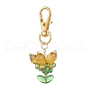 Flower Glass Pendants Decorations HJEW-MZ00248-05-2