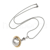 304 Stainless Steel Micro Pave Clear Cubic Zirconia Planet Pendant Pet Urn Ashes Necklaces NJEW-S455-11PG-4