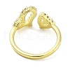 Brass Micro Pave Clear Cubic Zirconia Open Cuff Rings for Women RJEW-Z072-01B-3