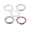Adjustable Chip & Round Mixed Gemstone Braided Bead Bracelets for Women BJEW-JB10767-1