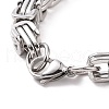 201 Stainless Steel Byzantine Chain Bracelets for Mens BJEW-V0345-01-3