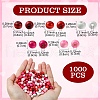 1000Pcs 5 Colors Valentine's Day Round Dyed Natural Wood Beads WOOD-YW0001-13-2