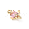 Brass Micro Pave Clear Cubic Zirconia Pendants KK-R213-20G-2