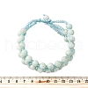 Natural Amazonite Round Beaded Multi-strand Bracelets for Men Women BJEW-G743-02A-5