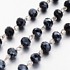 Handmade Rondelle Glass Beads Chains for Necklaces Bracelets Making AJEW-JB00120-07-1